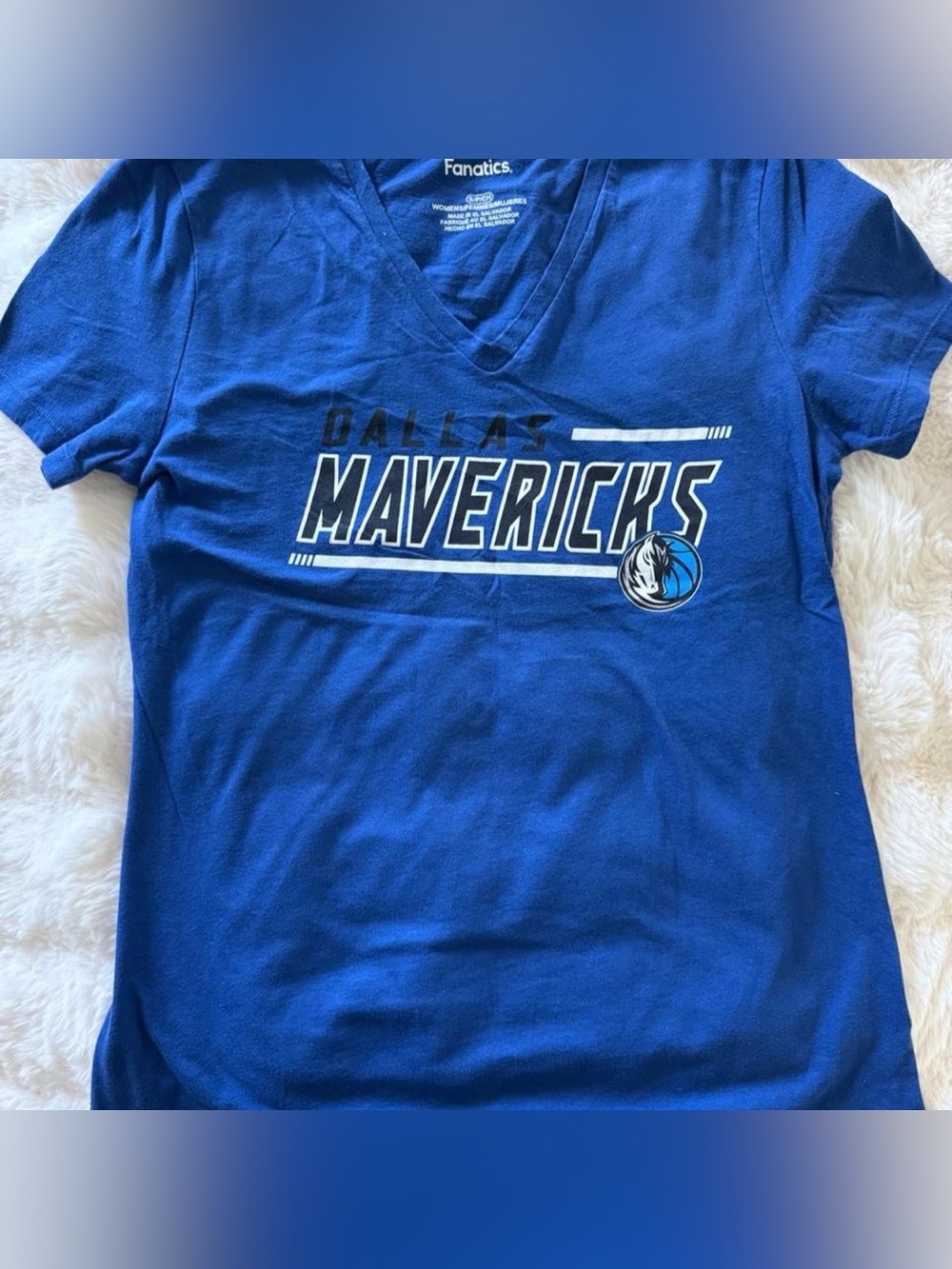 Fanatics Royal Blue Dallas Mavericks V-Neck Tee for Girls